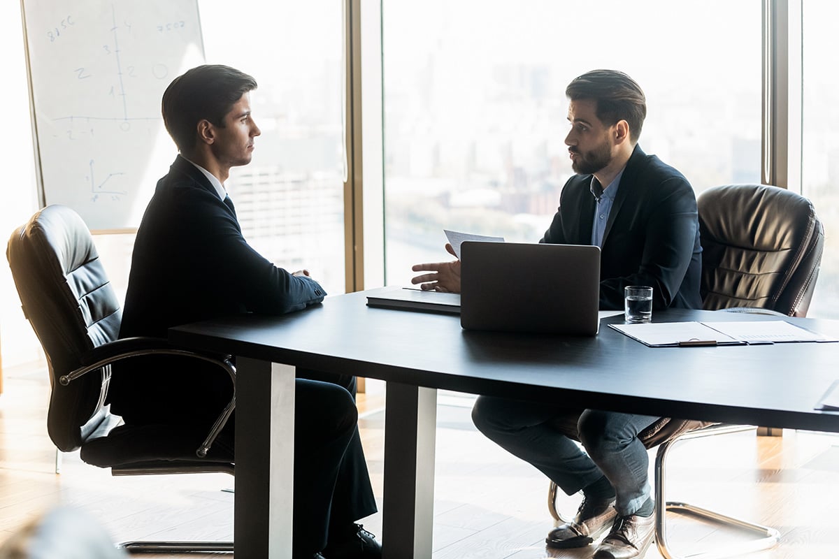 Man interviewing for a job